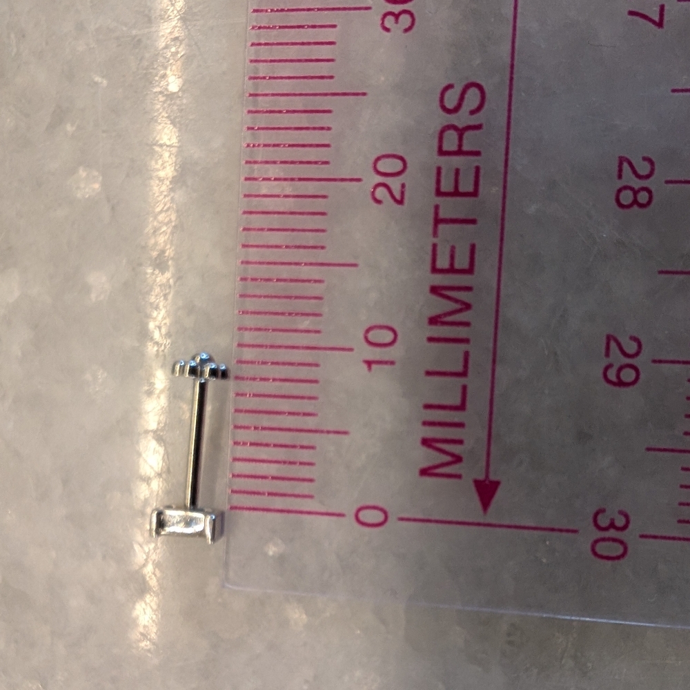 **SOLD** Maria Tash Diamond Baguette Threaded Stud - Picture 7 of 7